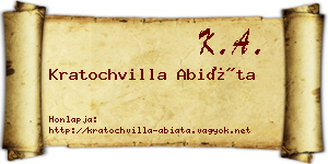 Kratochvilla Abiáta névjegykártya